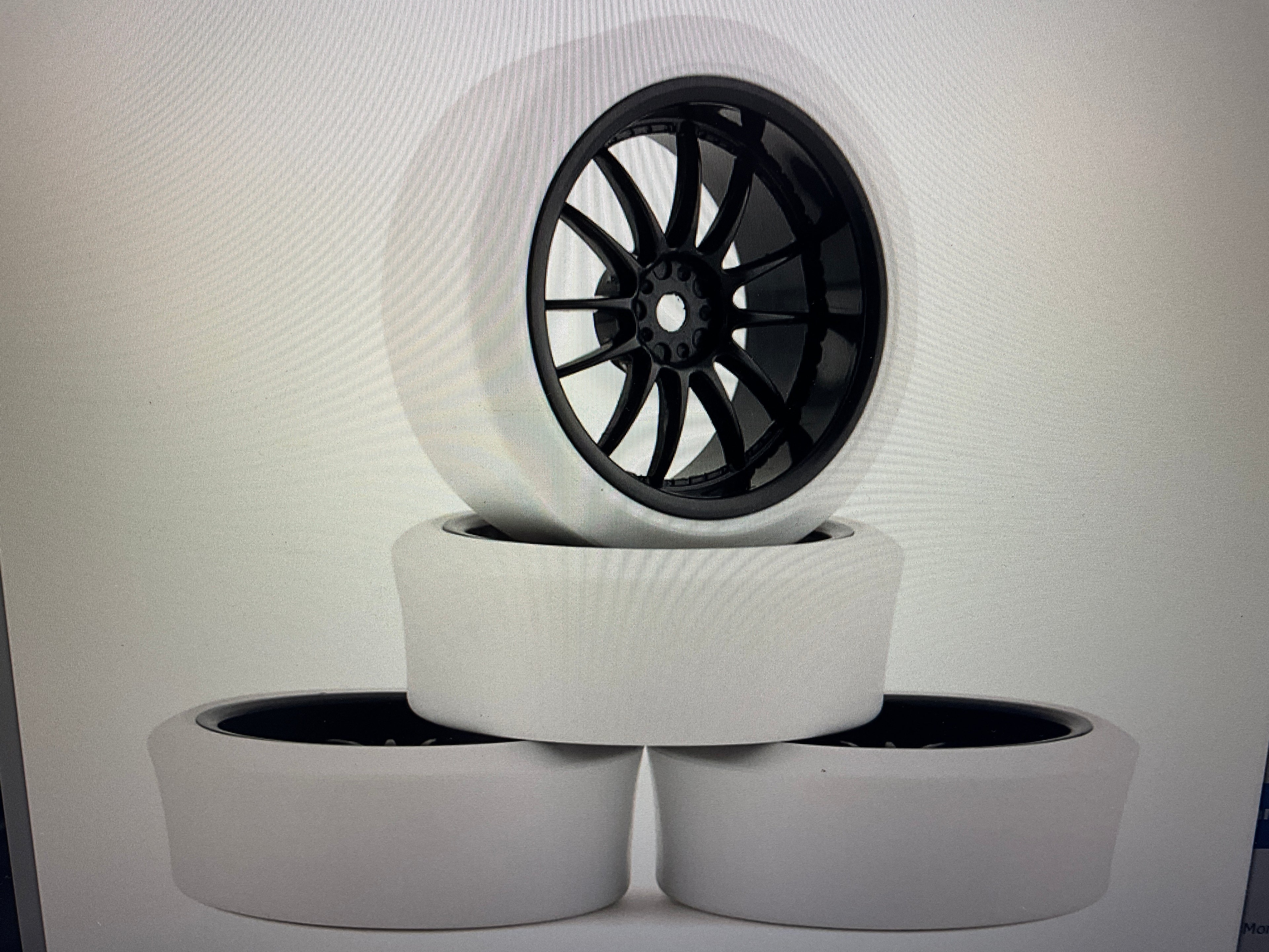 Firebrand RC Char XDR3 Pre-Mounted Drift Tires (4) (Black/White) w/Blizzard Tires, 12mm Hex &amp; 3mm Offset