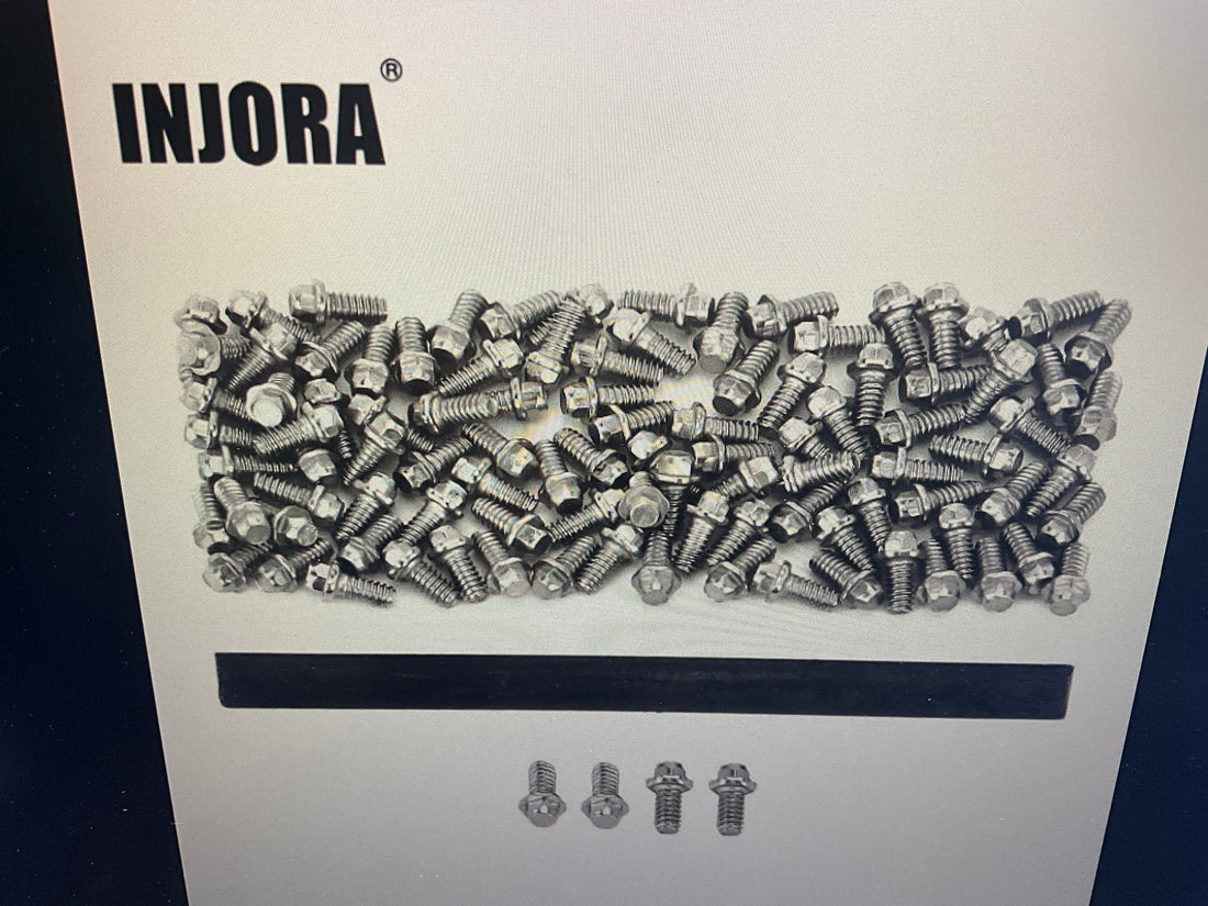 INJORA 100Pcs M1.4*3mm Hex Flange Bolts Hex Screws for INJORA 1.0" Wheel Rims
