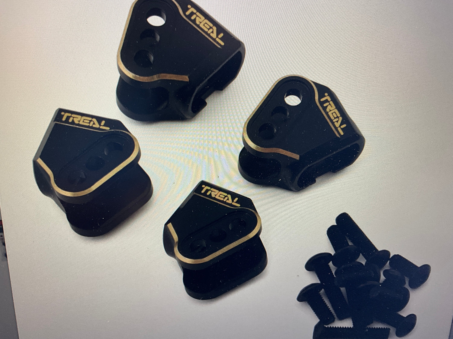 Treal Hobby Redcat Ascent/Gen9 Brass Lower Link Mounts (Black) (4) (44.4g)