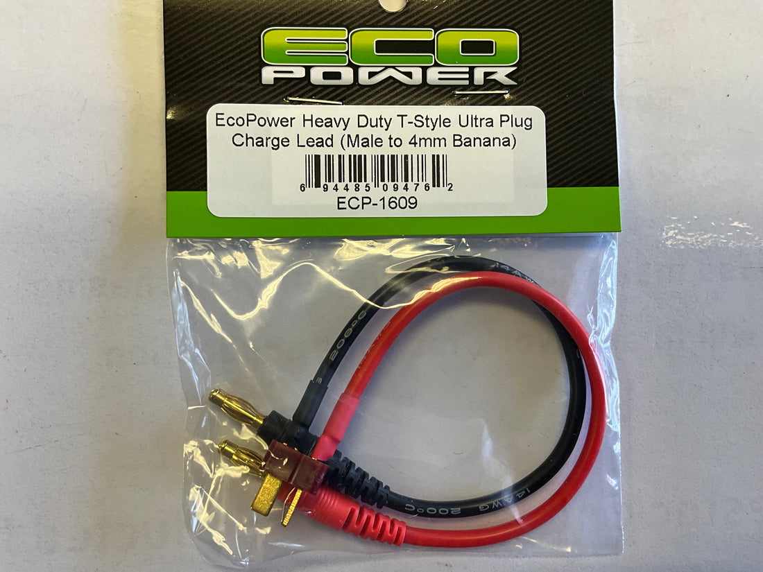 EcoPower Heavy Duty T-Style Ultra Plug Charge Lead (Male T-Style to 4mm Banana)