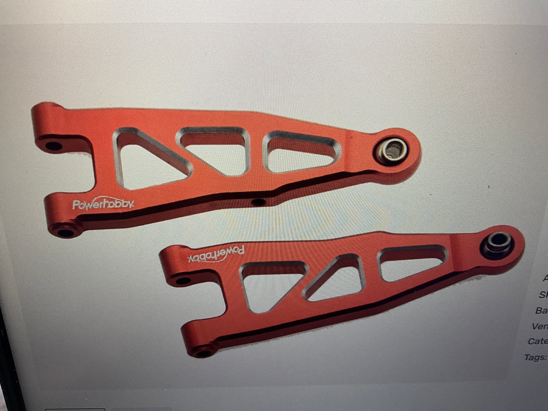 Powerhobby Aluminum Front Lower Arms Red Arrma Granite / Typhon GROM