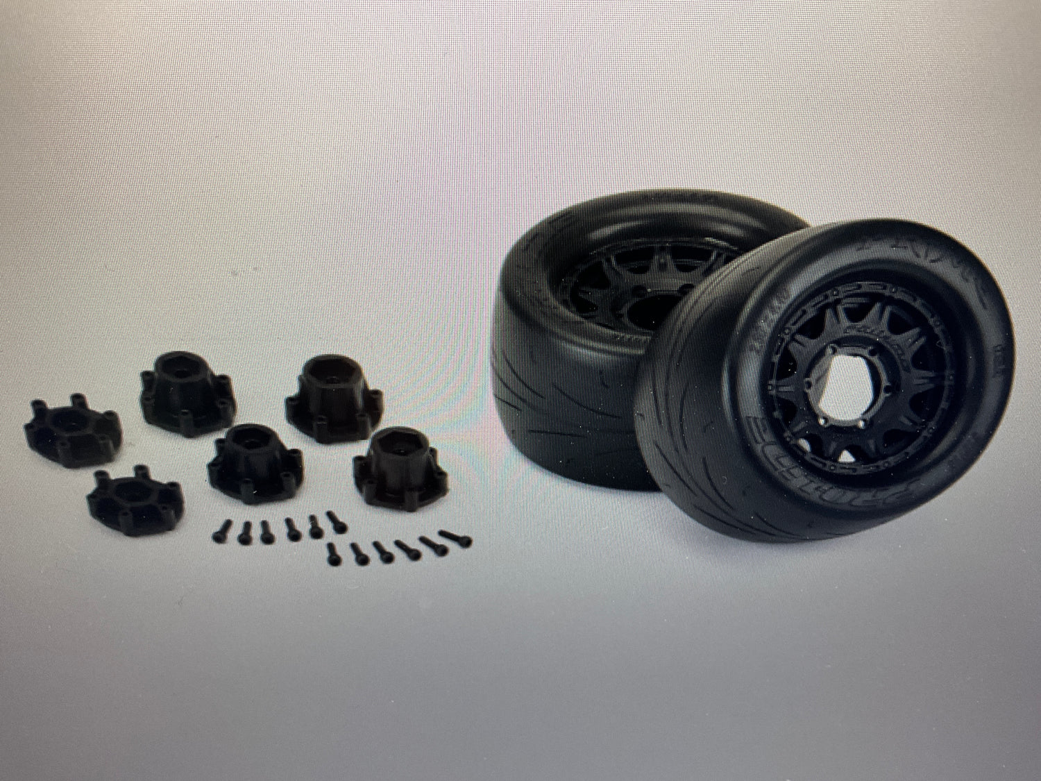 1/10 Prime F/R 2.8" Street MT Tires Mounted 12mm/14mm Black Raid (2)