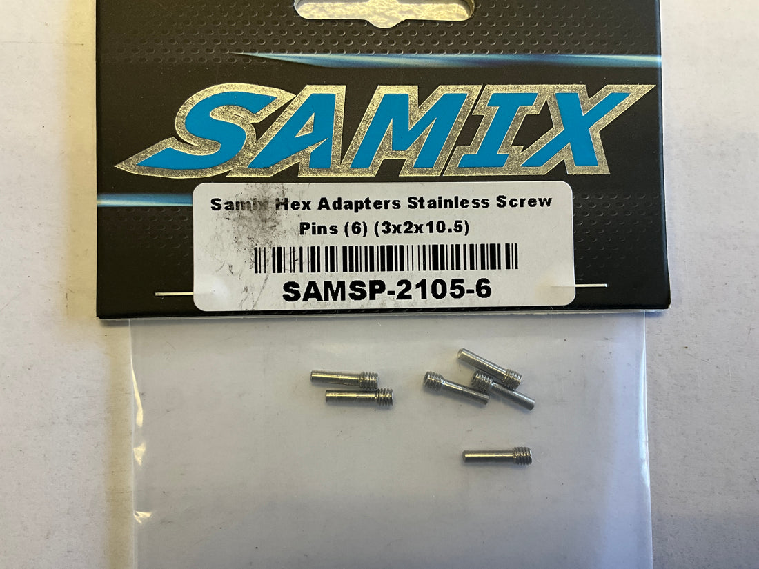 Samix Hex Adaptor Stainless Screw Pins (6) (3x2x10.5)