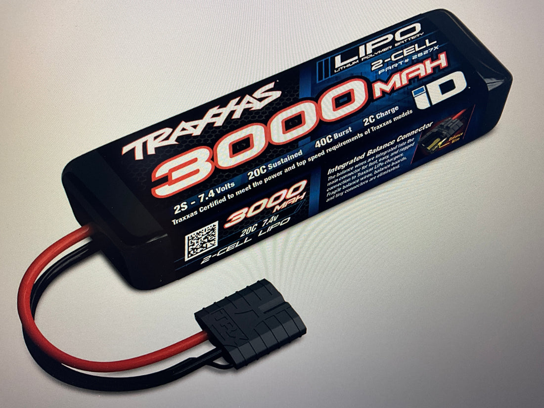 3000 mAh 7.4 Volt 2-Cell LiPo Battery