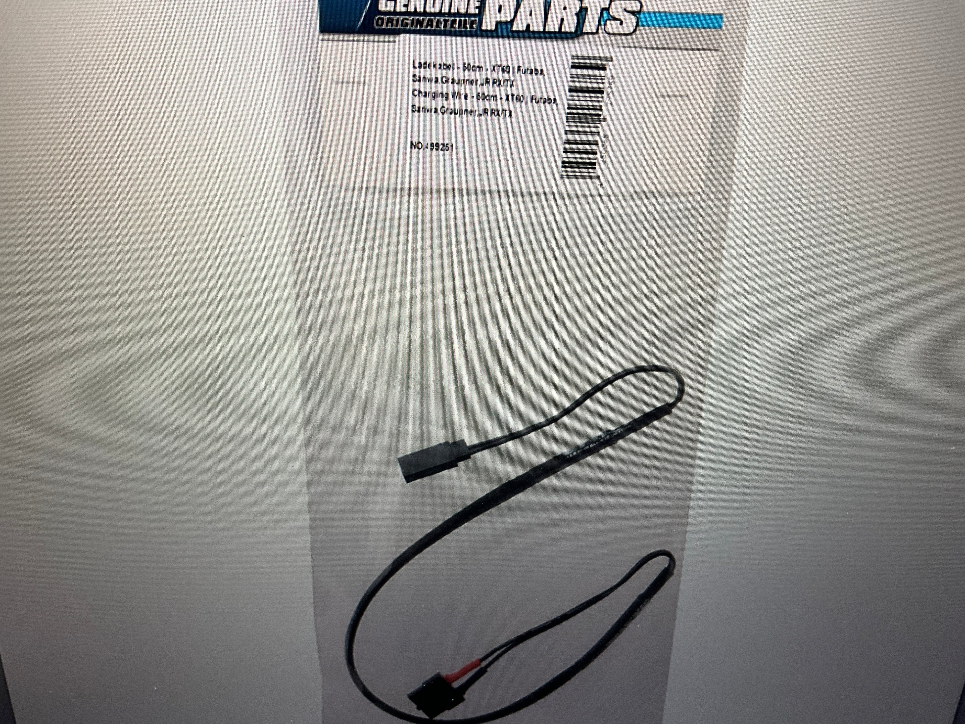 LRP Universal Charging Lead (500mm) (Female XT60 to Male Futaba JR Connector)