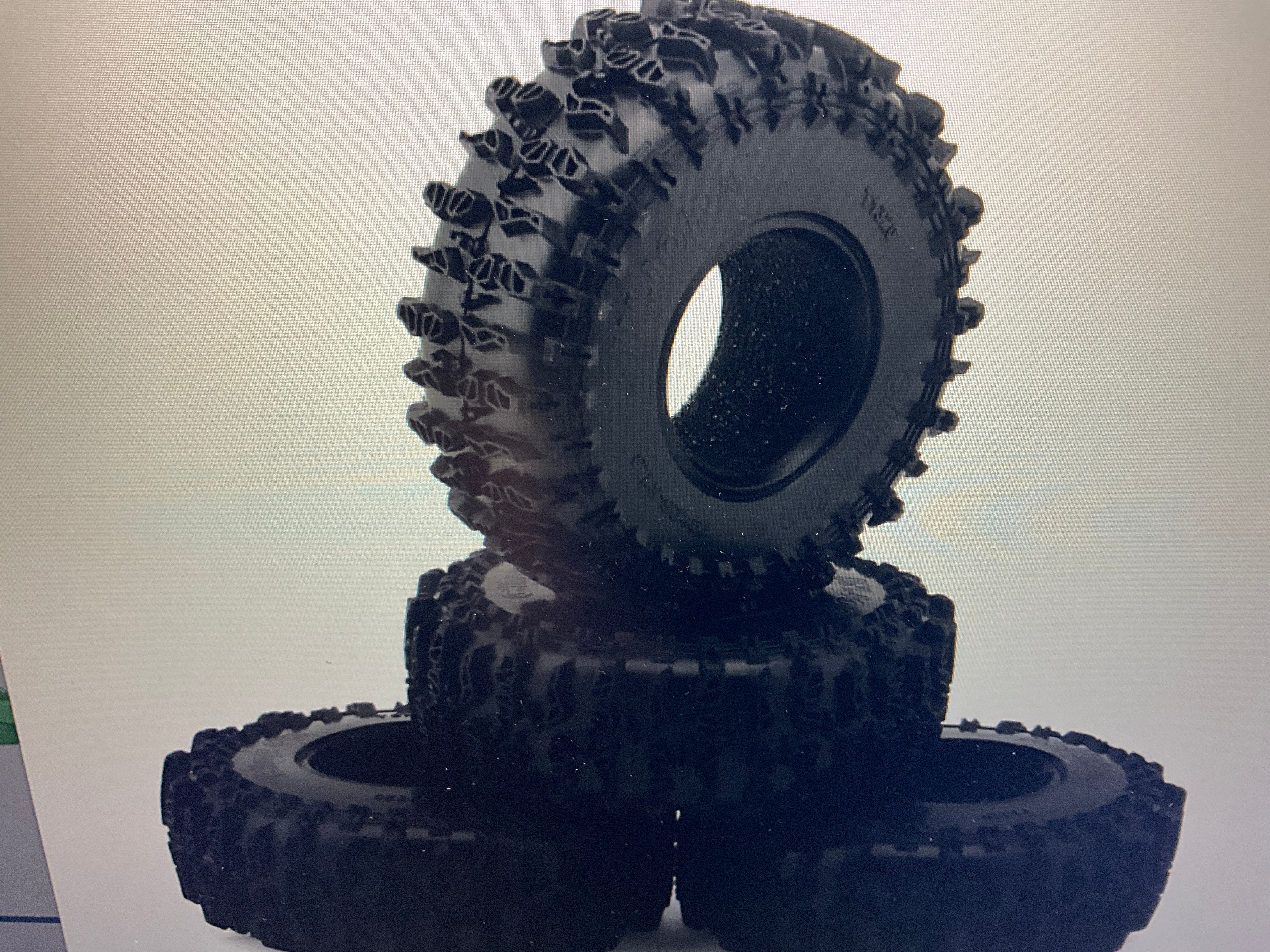 Injora 1.3" Cling On Micro Rock Crawler Tires Combo (4) (70mm OD) (S5) w/Soft Silicone Rubber Inserts
