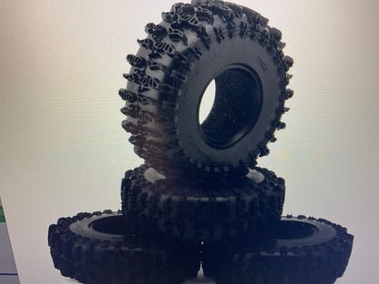 Injora 1.3" Cling On Micro Rock Crawler Tires Combo (4) (70mm OD) (S5) w/Soft Silicone Rubber Inserts