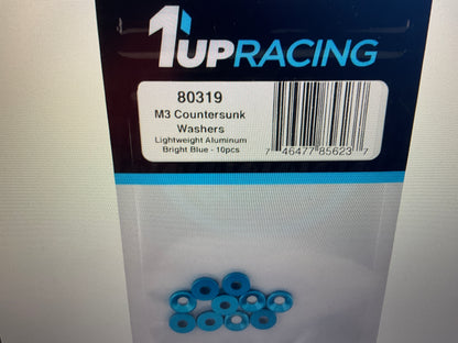 1UP Racing 3mm Countersunk Washers(10)