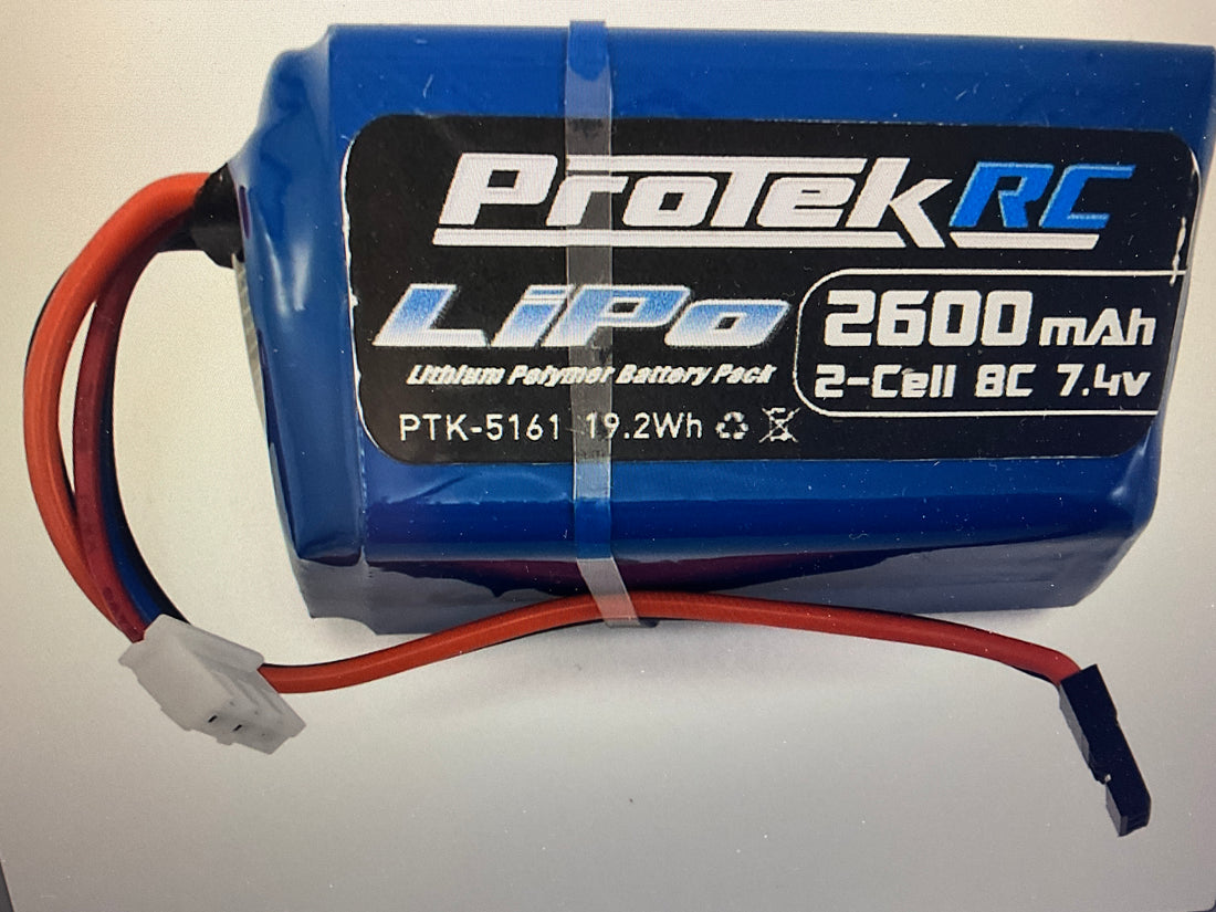 ProTek RC LiPo Hump/Short Receiver Battery Pack (Kyosho/Tekno) (7.4V/2600mAh) (w/Balancer Plug)