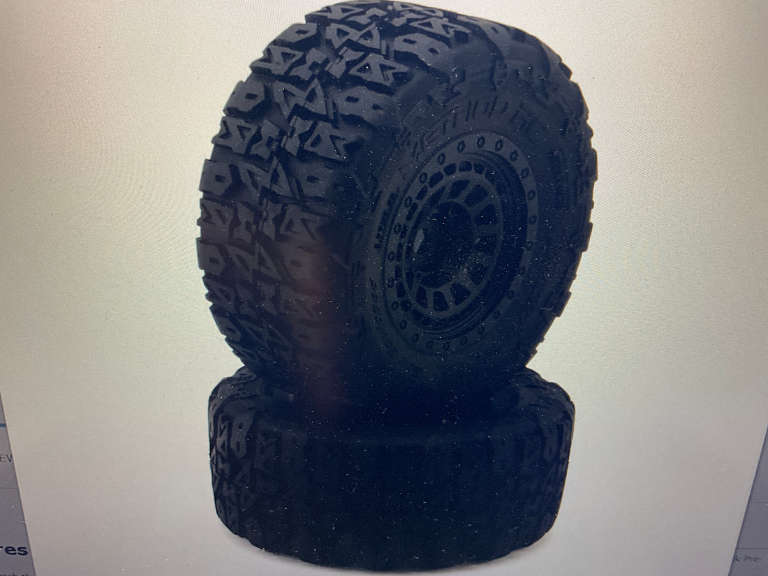 Method RC Terraform V2 Belted 1/8 Monster Truck Pre-Mounted Tires w/17mm Hex &amp; Array Wheels (Black) (2)