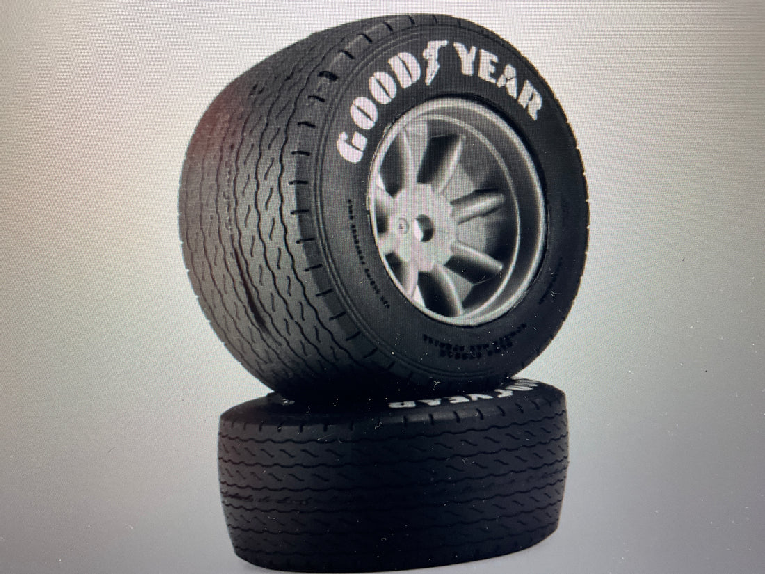 Pro-Line Racing 1/12 Goodyear Blue Streak VTA Rear Tires Mounted 8mm Gray Wheels (2): Losi NASCAR® Race Car