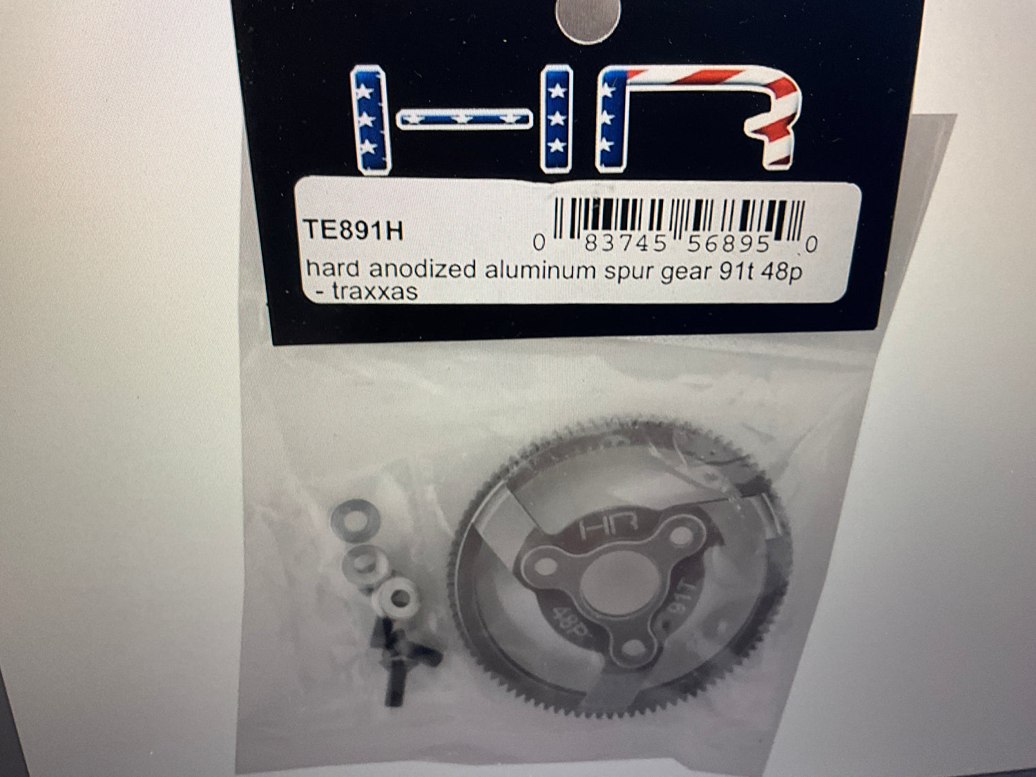 Hot Racing 48P Hard Anodized Aluminum Spur Gear for Traxxas 2WD (91T)