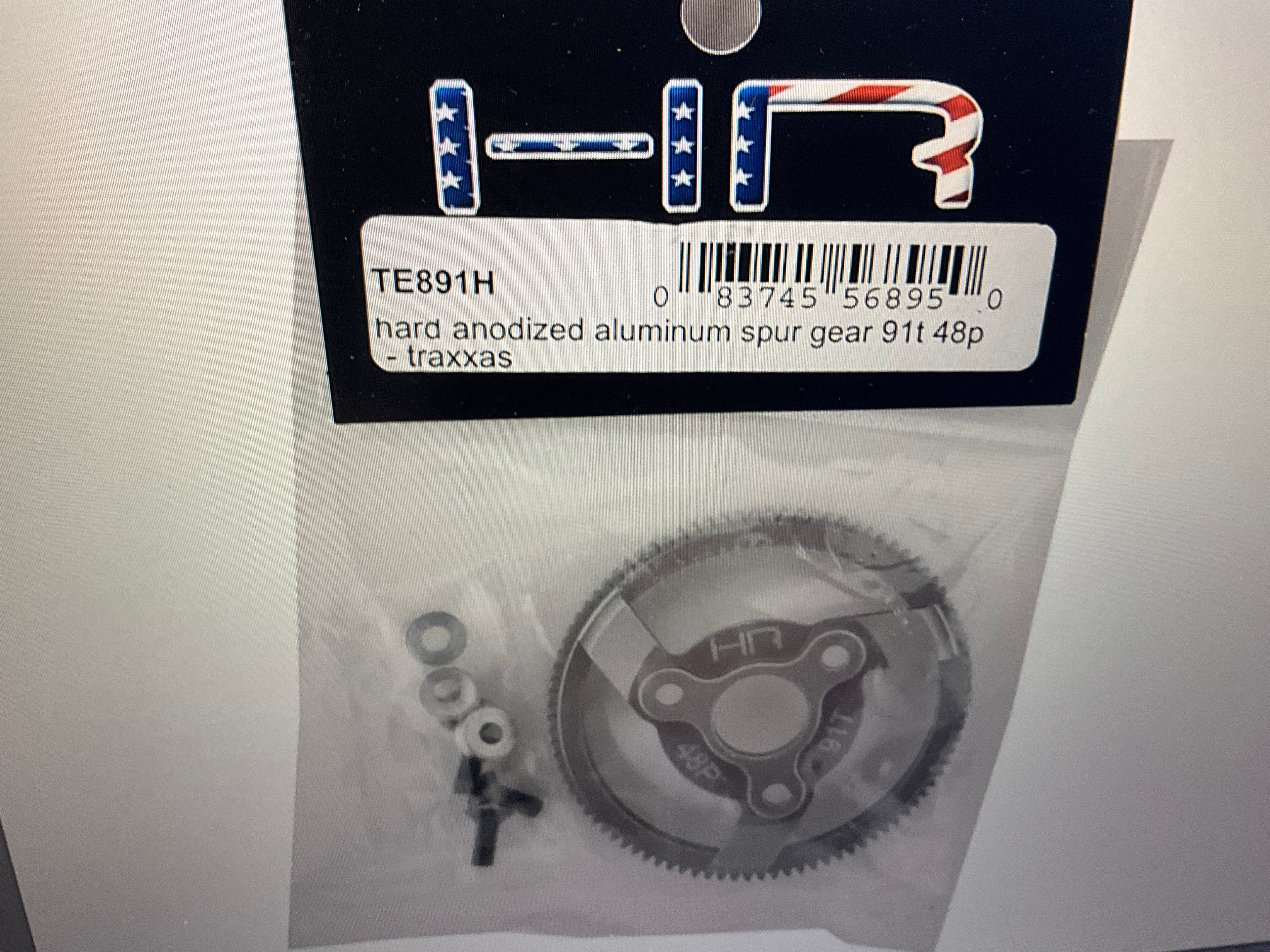 Hot Racing 48P Hard Anodized Aluminum Spur Gear for Traxxas 2WD (91T)