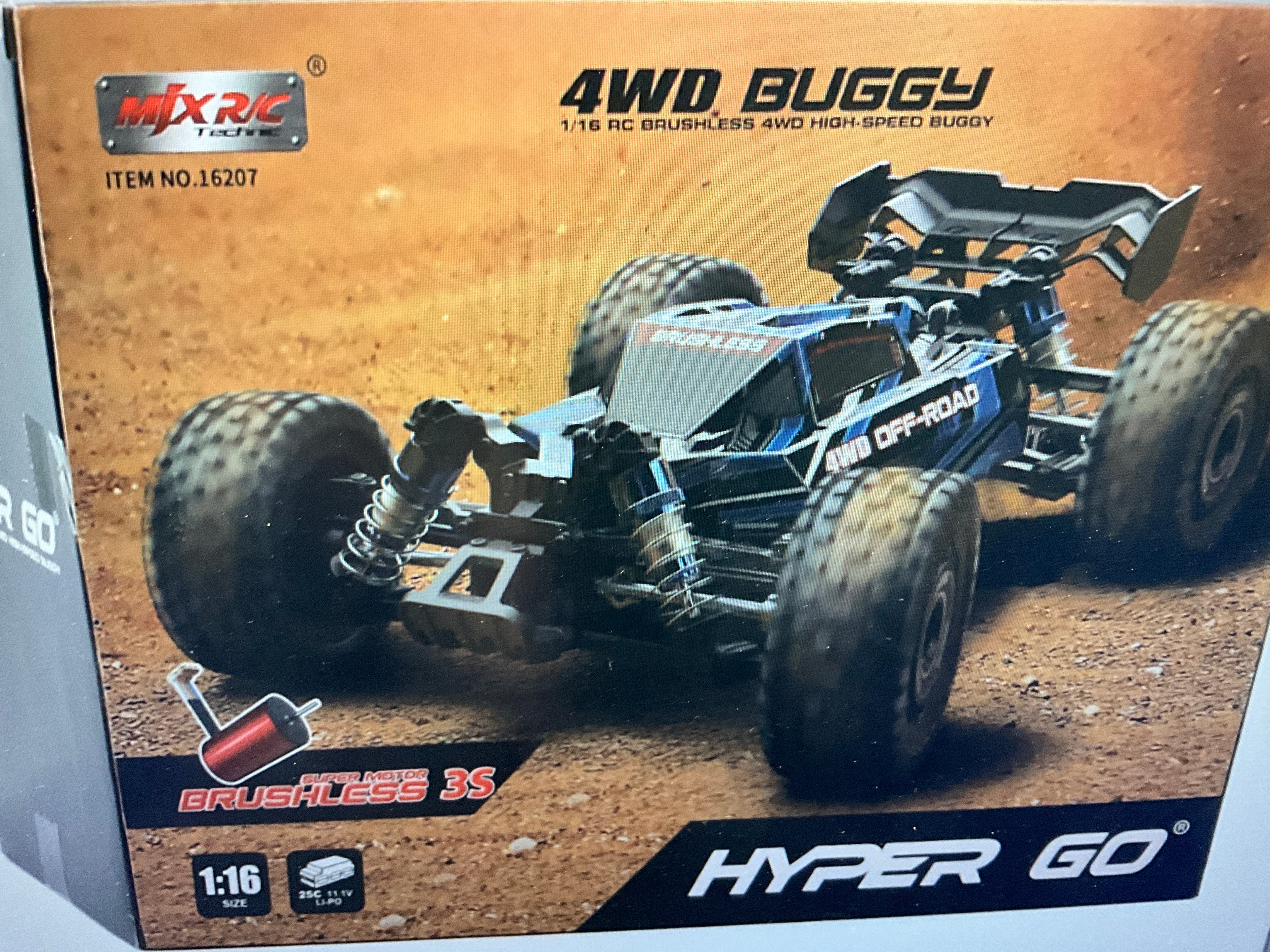 MJX HYPER GO 16207 1/16 4WD RTR Brushless Buggy w/3S Battery &amp; 2.4GHz Radio