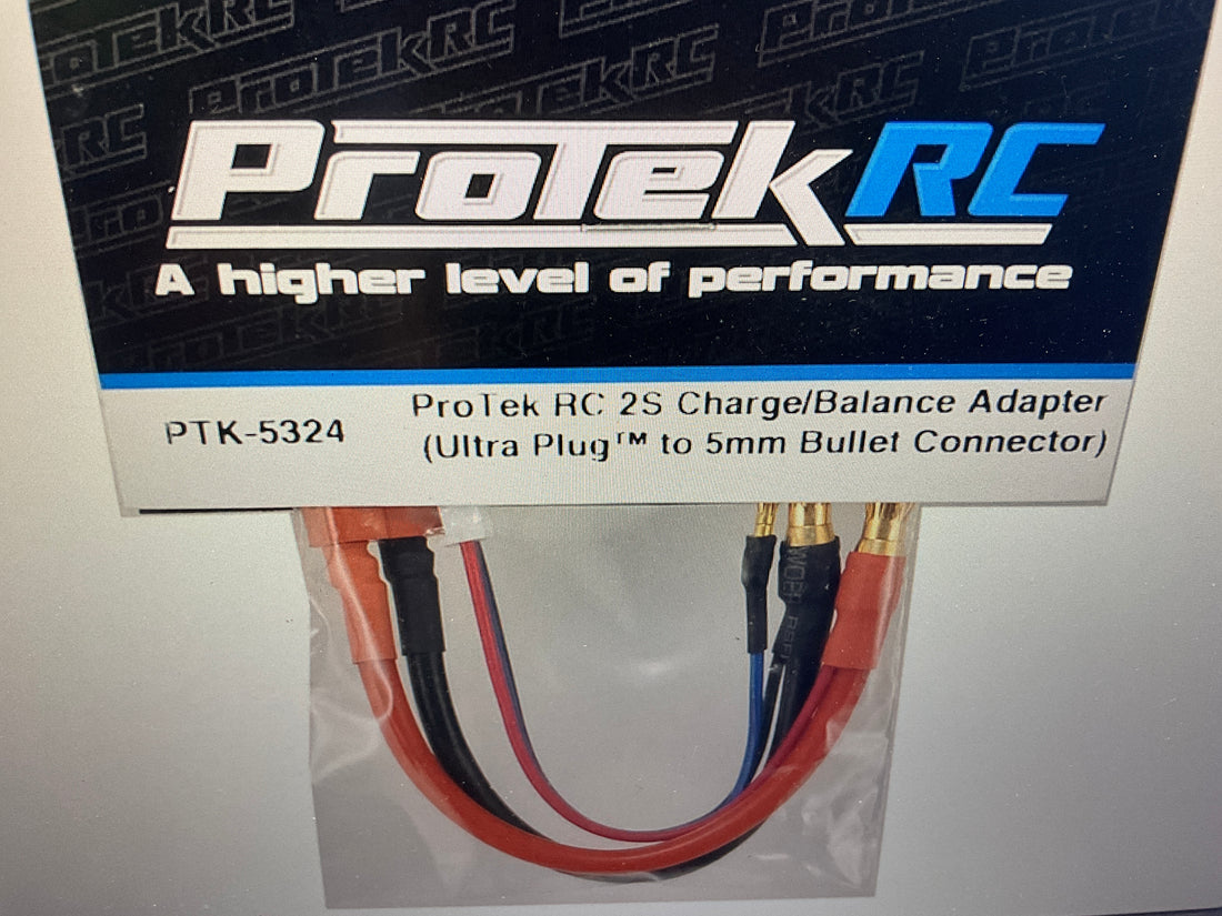 ProTek RC 2S Charge/Balance Adapter (T-Style Ultra Plug to 5mm Bullet Connector)