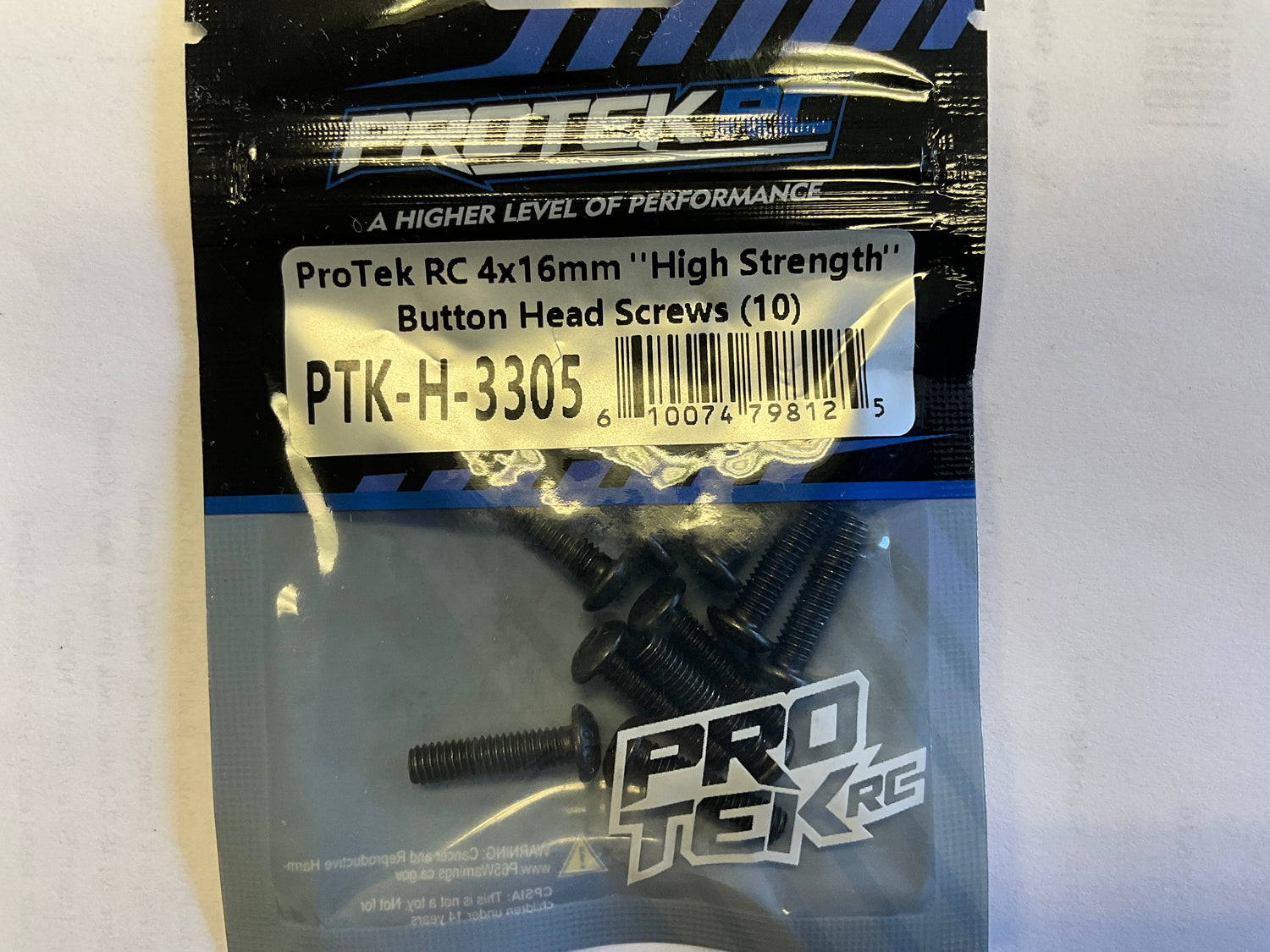 ProTek RC 4x16mm &quot;High Strength&quot; Button Head Screws (10)