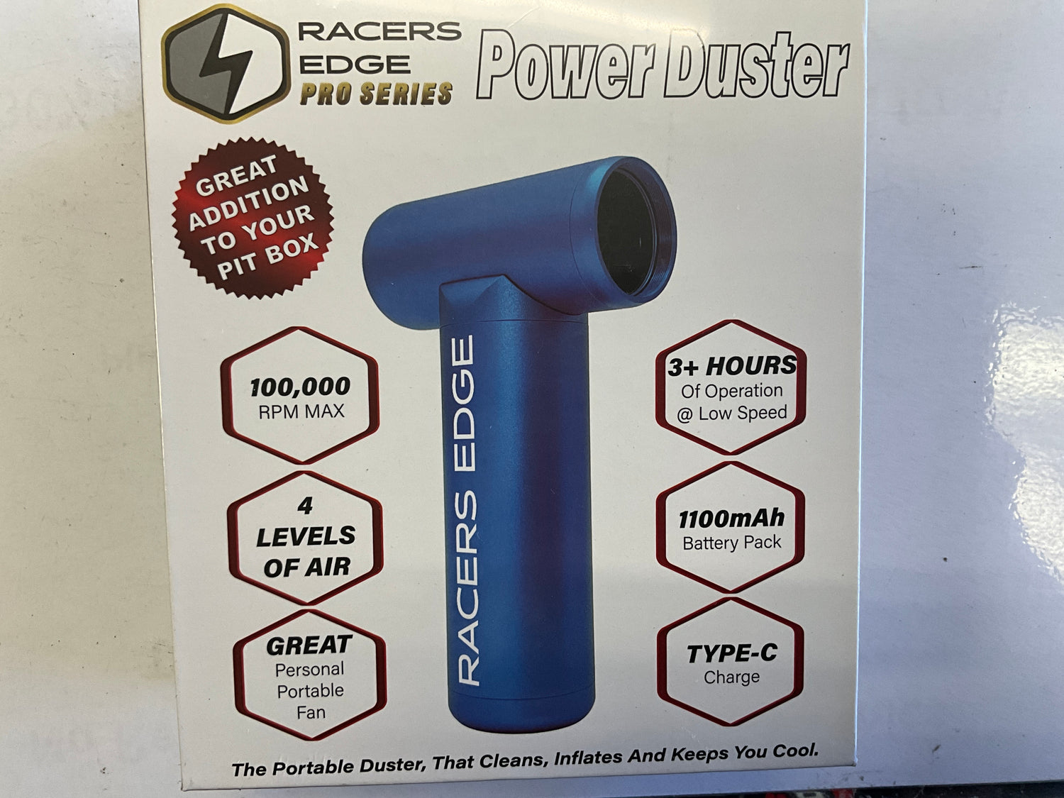 RACERS EDGE PRO Portable Power Duster with Multi-level Fan, RED