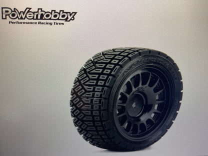 Powerhobby 1/10 Rally Car Avantgarde Mounted Tires Claw Wheels (4) 12mm HEX