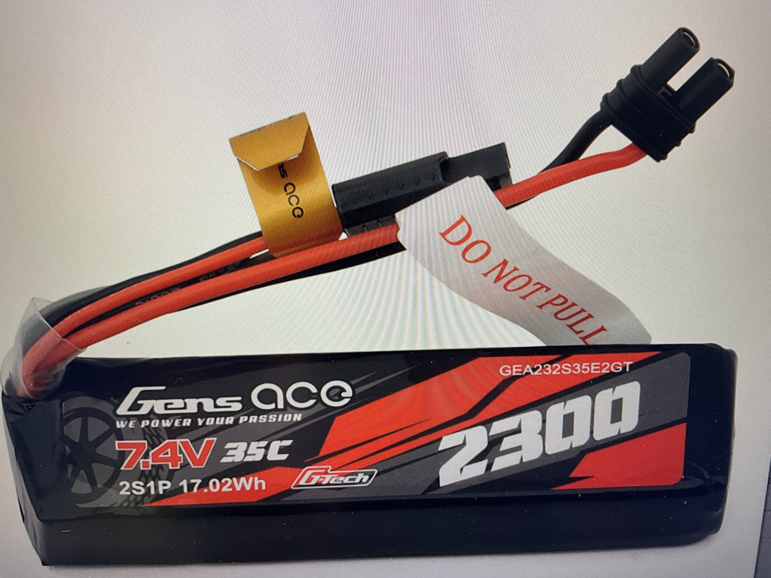 Gens Ace 2S 35C G-Tech Lipo Battery Pack (7.4V/2300mAh) w/iEC2 Connector