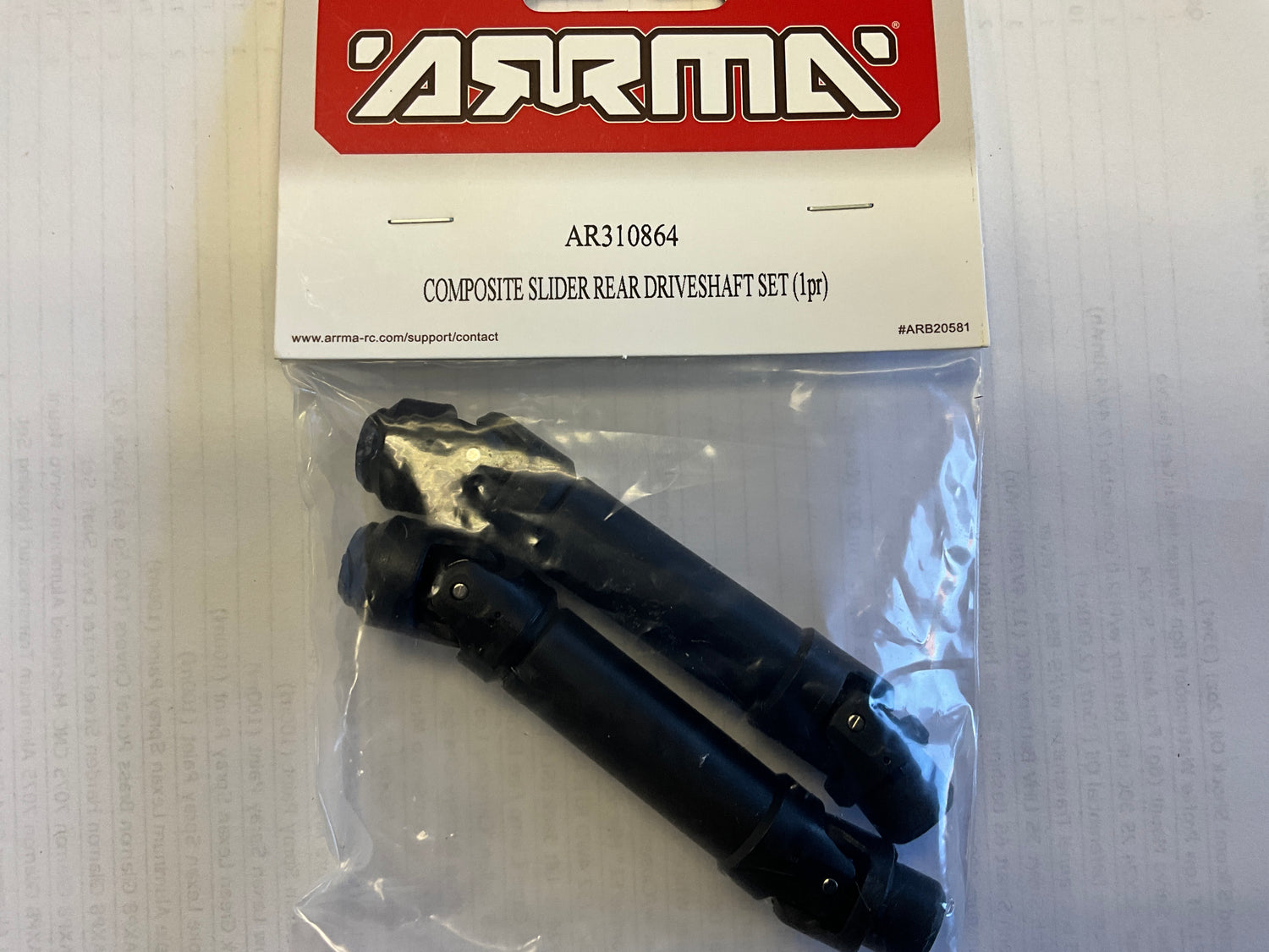 ARRMA Composite Rear Slider Driveshaft Set: 4x4  3s