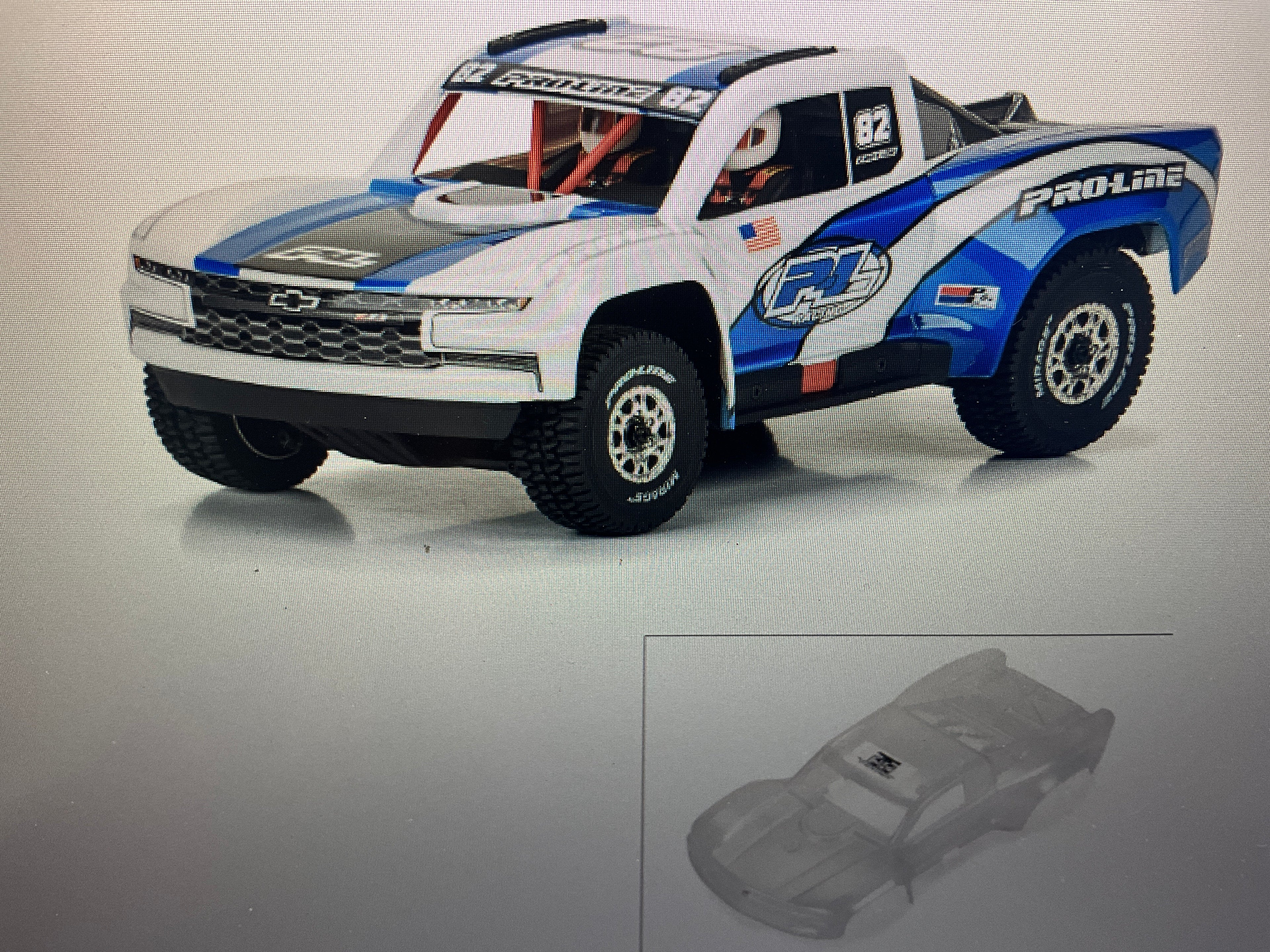 PROLINE 1/16 Pre-Cut 2019 Chevy Silverado Trophy Truck CLEAR Body: GROM