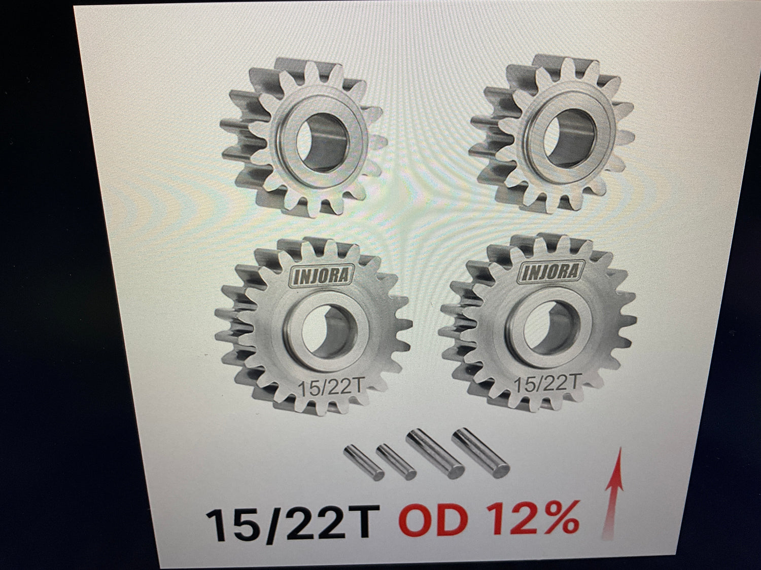 INJORA Stainless Steel Portal Gears Set for 1/18 Redcat Ascent-18 &amp; Scout II Apex