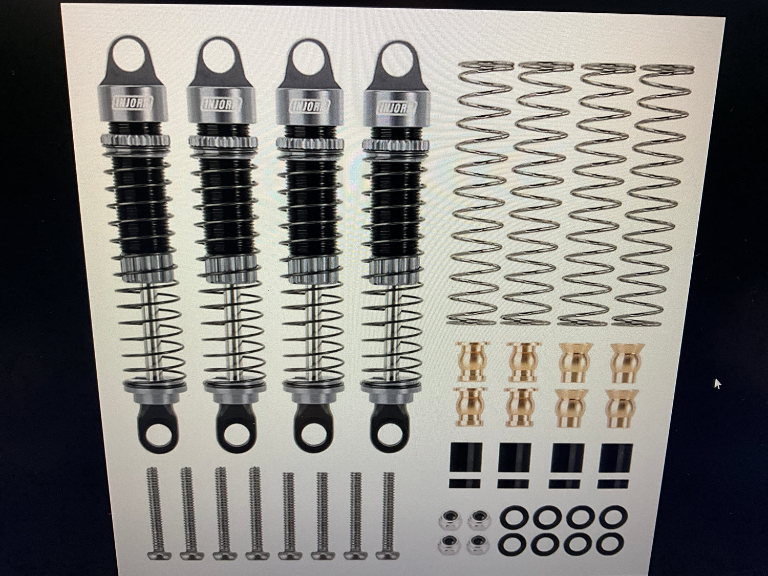 INJORA 59mm Long Threaded Oil Shocks for 1/18 Redcat Ascent-18 HPI Venture18