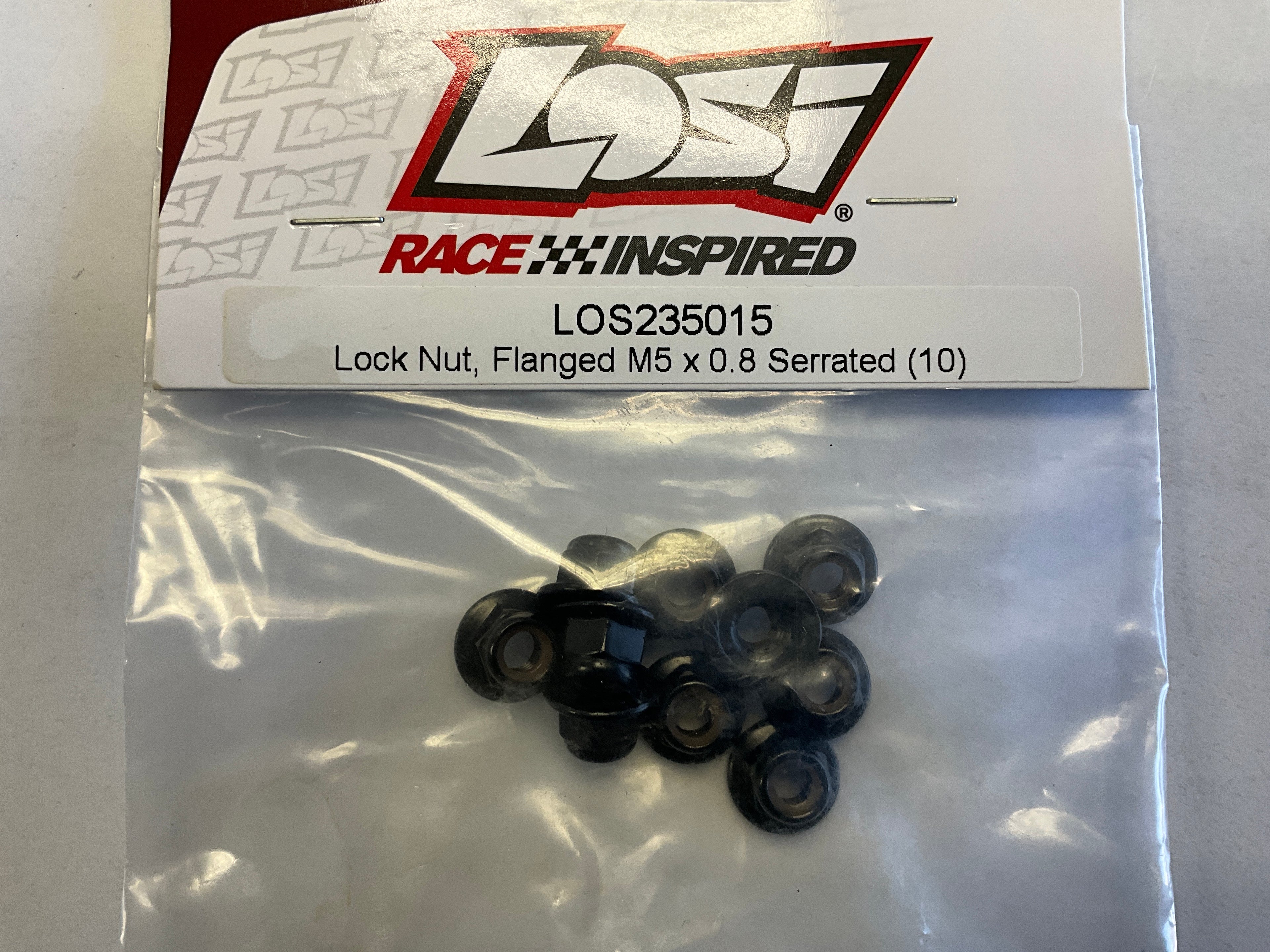 LOSI Lock Nut Flanged M5 x 0.8 Serrated (10)
