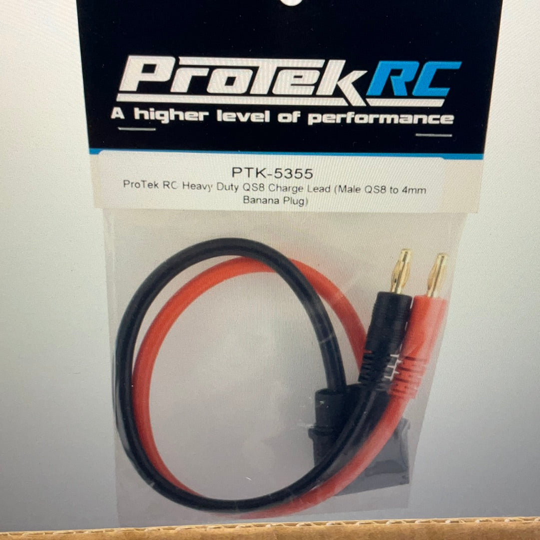 ProTek RC Heavy Duty QS8 Charge Lead (Male QS8 to 4mm Banana Plug)