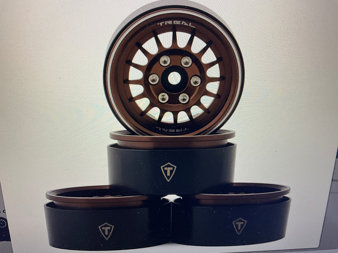 Treal Hobby Type N 1.9&quot; Multi-Spoke Beadlock Wheels (Bronze) (4)