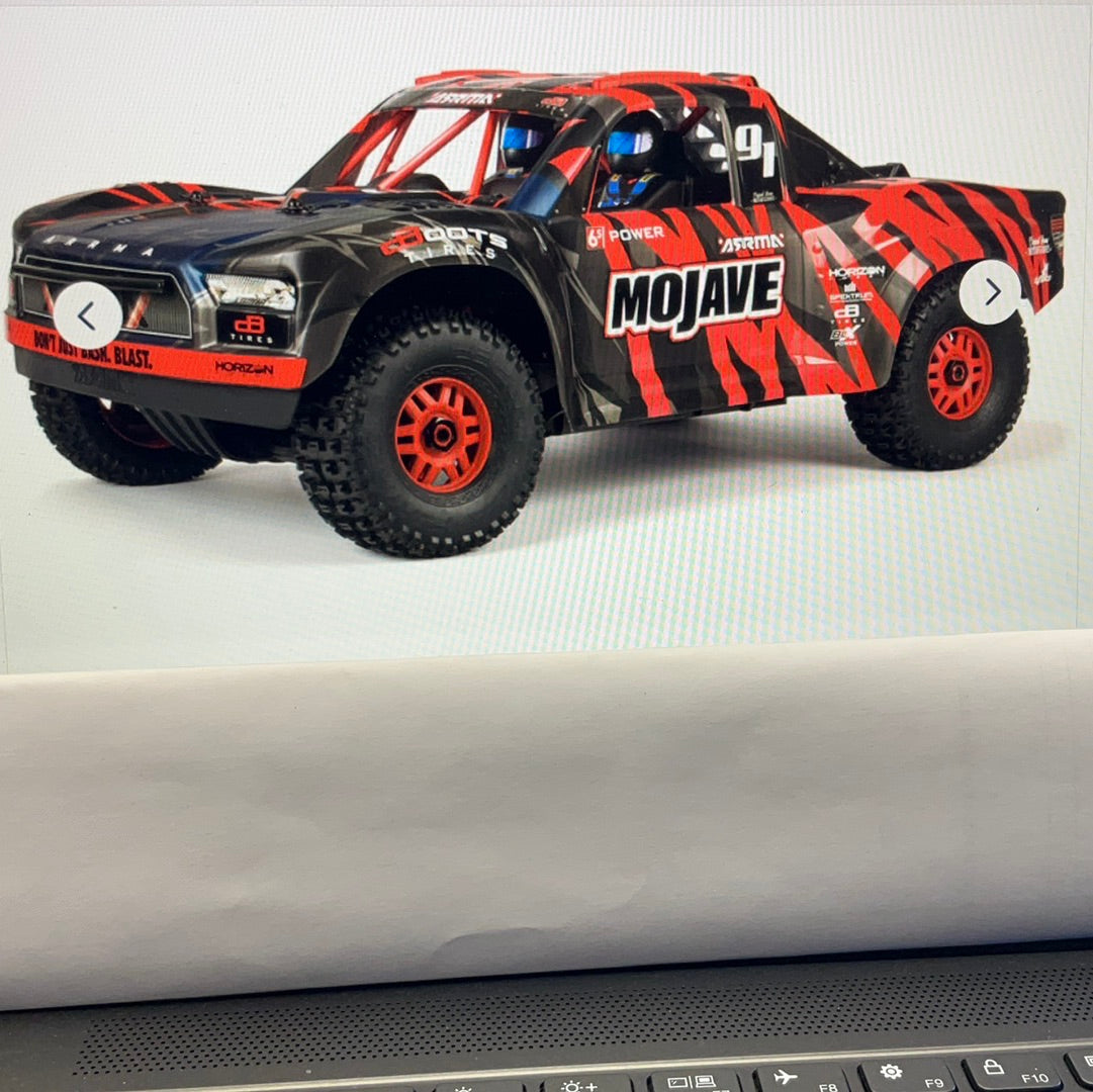 ARRMA 1/7 MOJAVE 6S V2 4X4 BLX Desert Truck with Spektrum Firma RTR, Red/Black