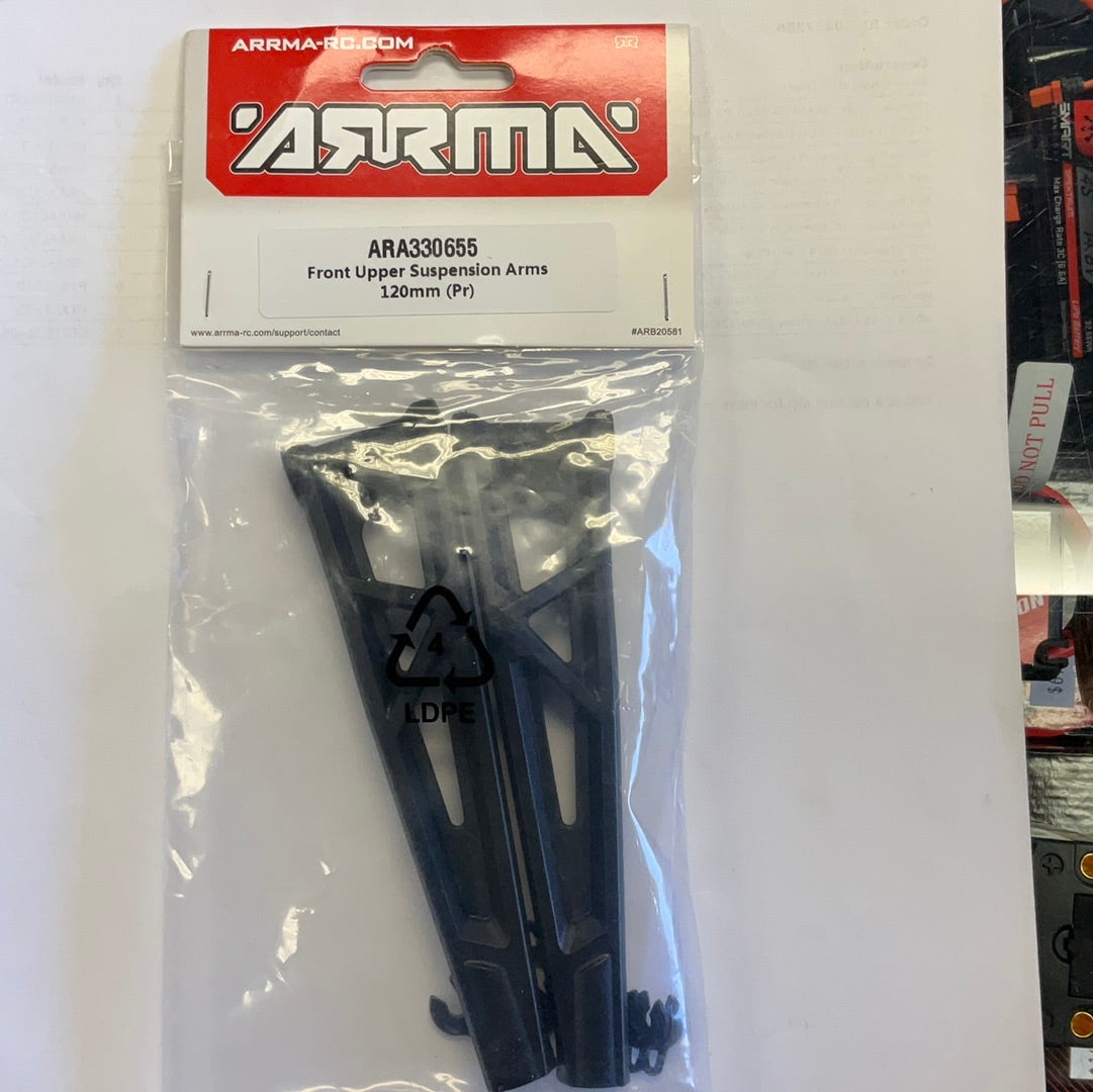 ARRMA Front Upper Suspension Arms, 120mm (1 Pair): EXB