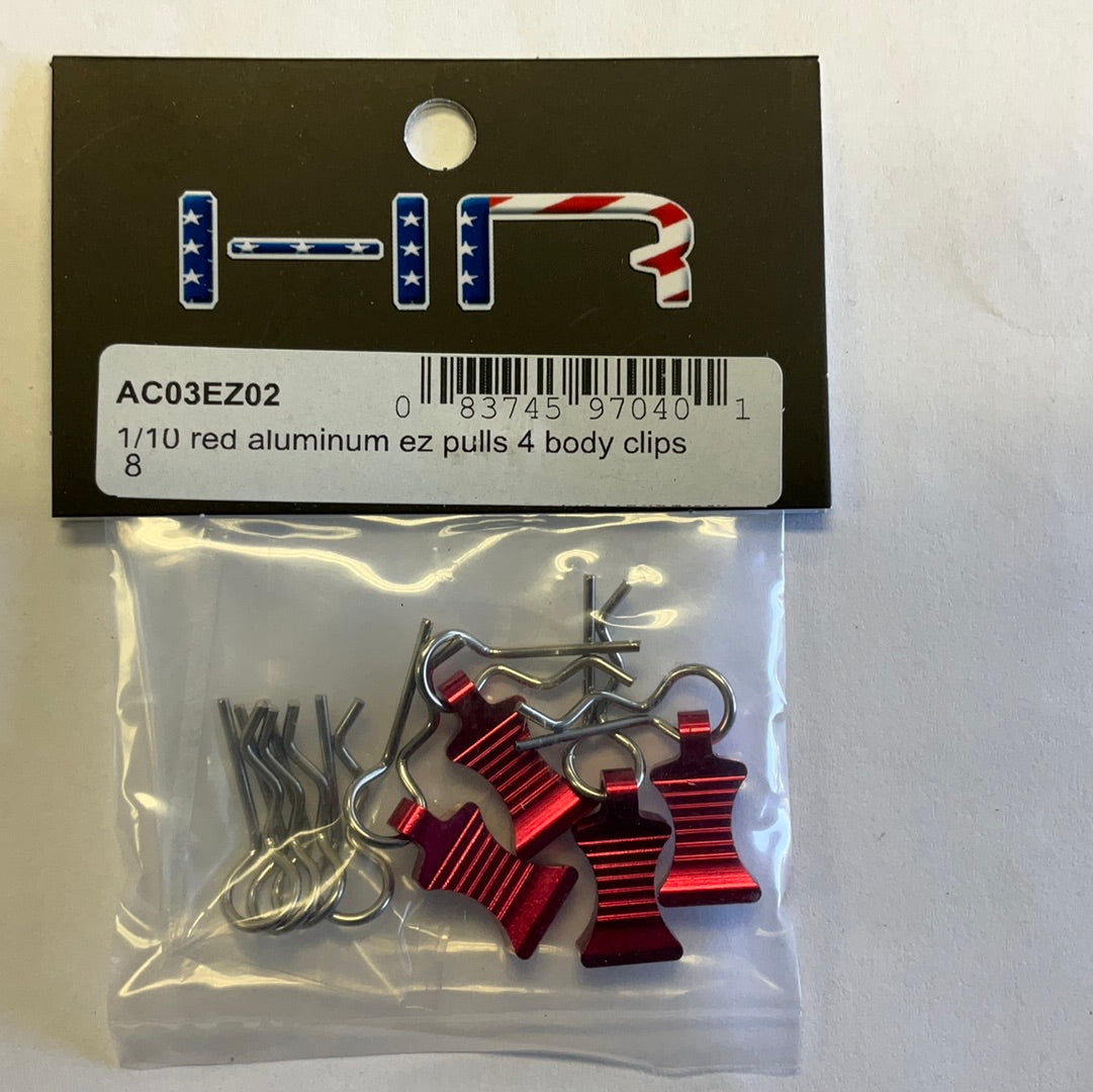 Hot Racing 1/10 Aluminum EZ Pulls w/Body Clips (4)