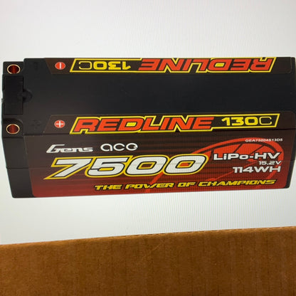 Gens Ace 4s LiHV LiPo Battery 130C w/5mm Bullets &amp; T-Style Adapter (15.2V/7500mAh)