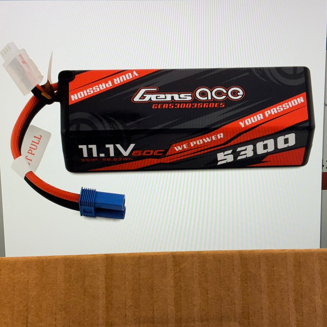 Gens Ace 3s LiPo Battery 60C (11.1V/5300mAh) w/EC5 Connector