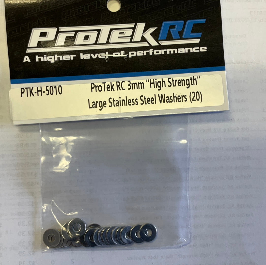 ProTek RC 3mm &quot;High Strength&quot; Stainless Steel Washers (20)