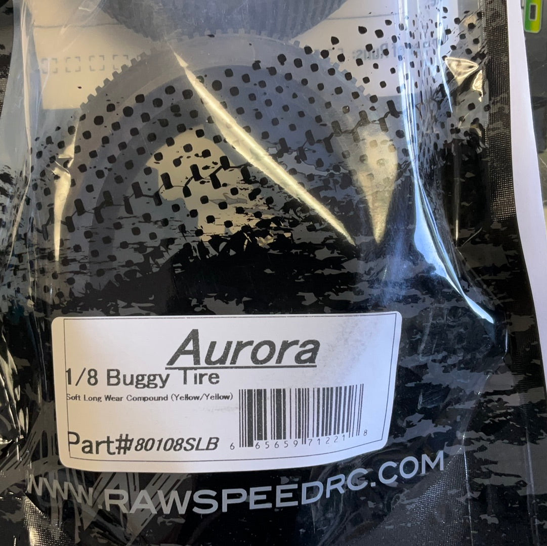 Raw Speed RC Aurora 1/8 Buggy Tires (2) (Soft - Long Wear)