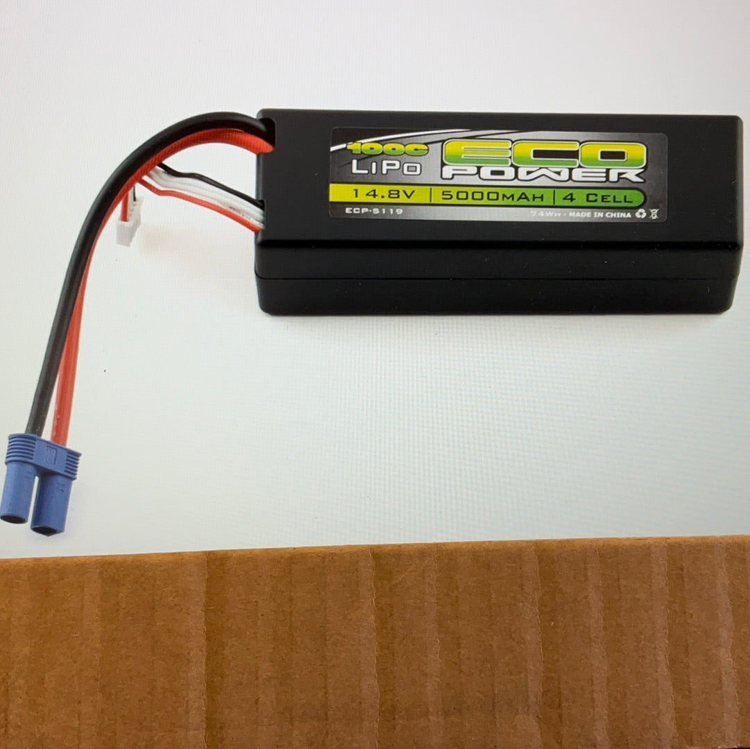 EcoPower &quot;Basher&quot; 4S 100C Hard Case LiPo Battery w/EC5 (14.8V/5000mAh)