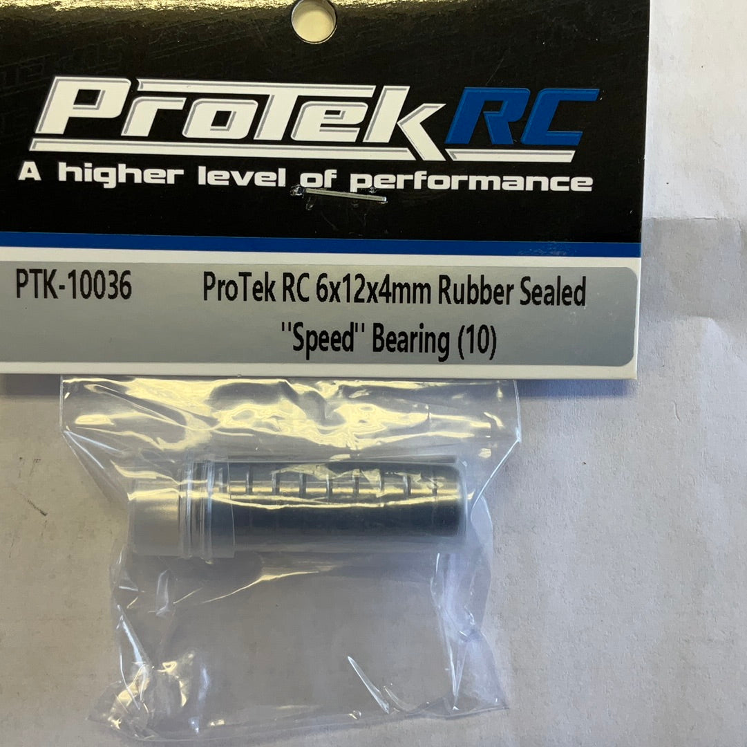ProTek RC 6x12x4mm Rubber Sealed &quot;Speed&quot; Bearing (10)