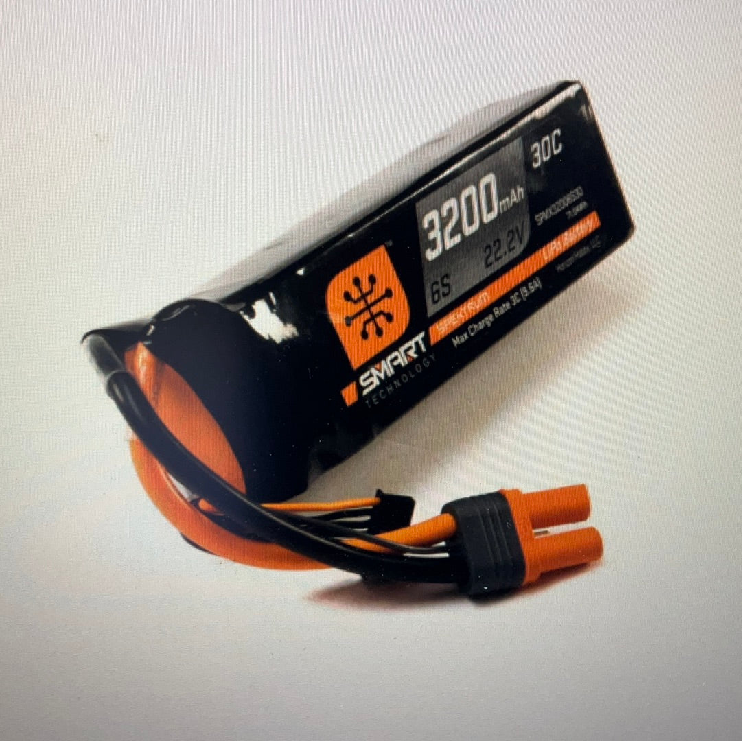 SPEKTRUM 22.2V 3200mAh 6S 30C Smart LiPo Battery: IC5