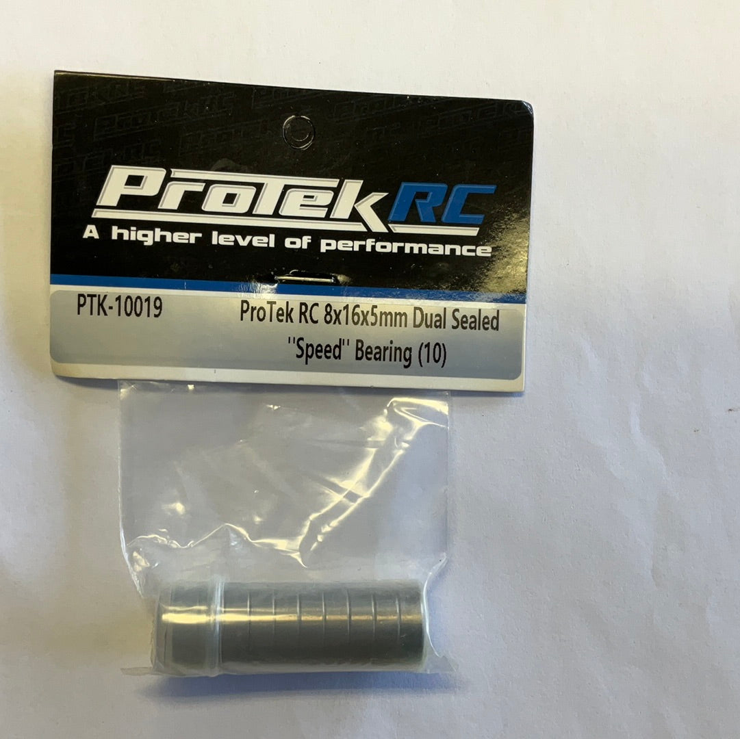 ProTek RC 8x16x5mm Dual Sealed &quot;Speed&quot; Bearing (10)