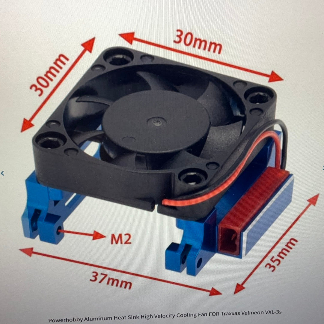 Powerhobby Aluminum Heat Sink High Velocity Cooling Fan FOR Traxxas Velineon VXL-3s