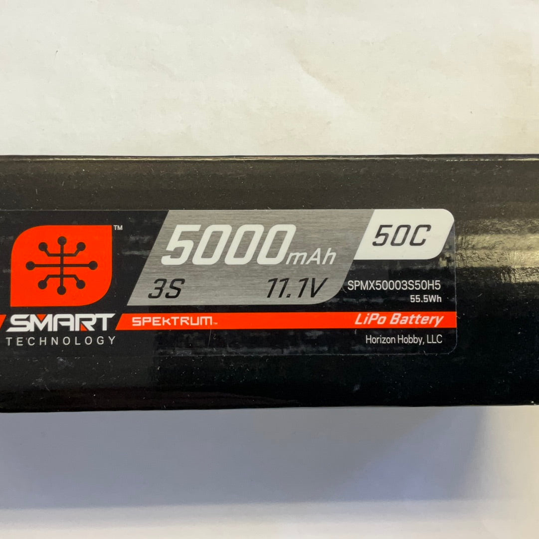 Spektrum 11.1V 5000mAh 3S 50C Smart Hardcase LiPo Battery: IC5
