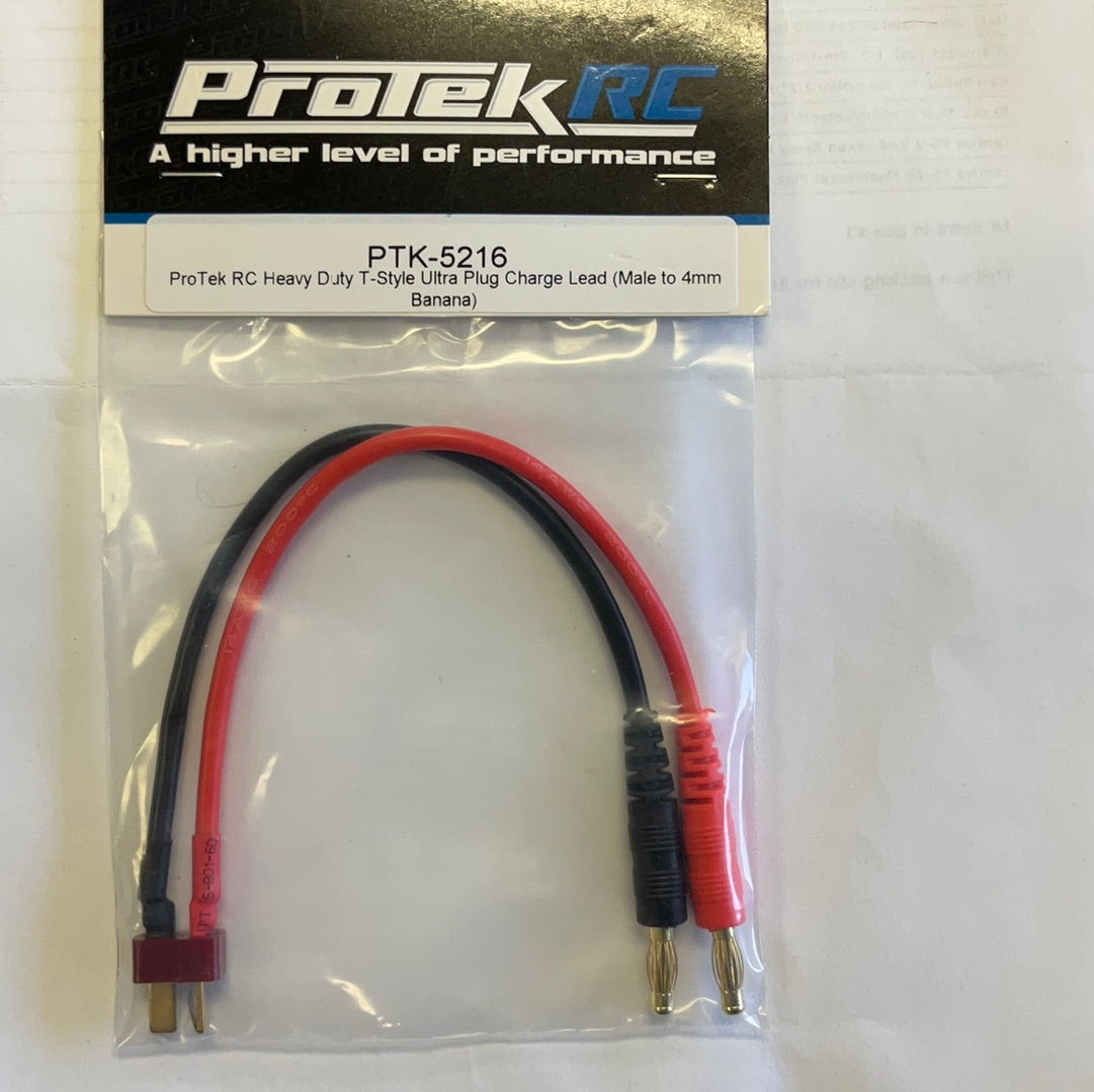 ProTek RC Heavy Duty T-Style Ultra Plug Charge Lead (Male to 4mm Banana)