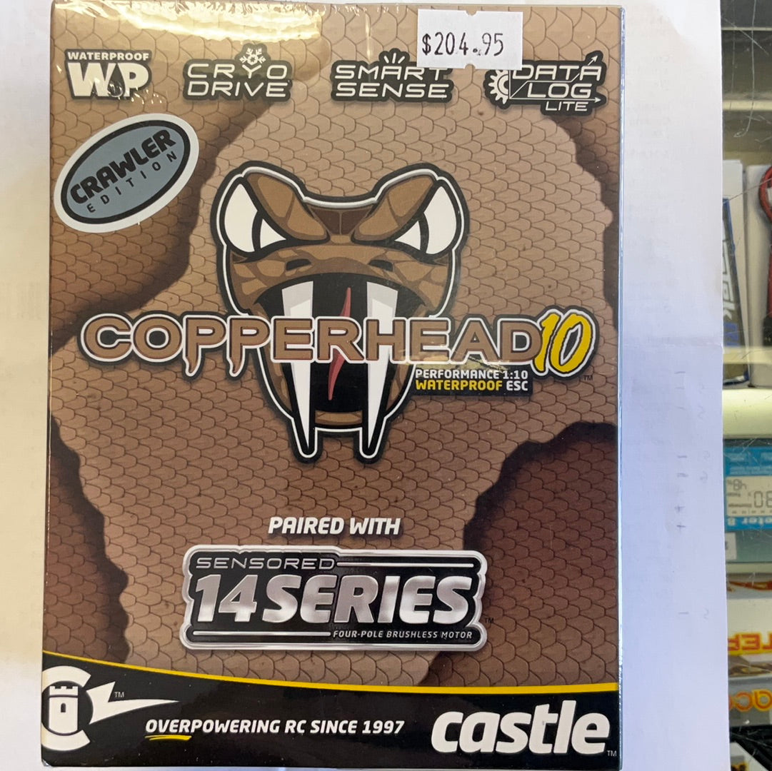 Castle Creations Copperhead 10 Waterproof 1/10 Sensored Combo w/Slate (2850Kv) (Crawler Edition)