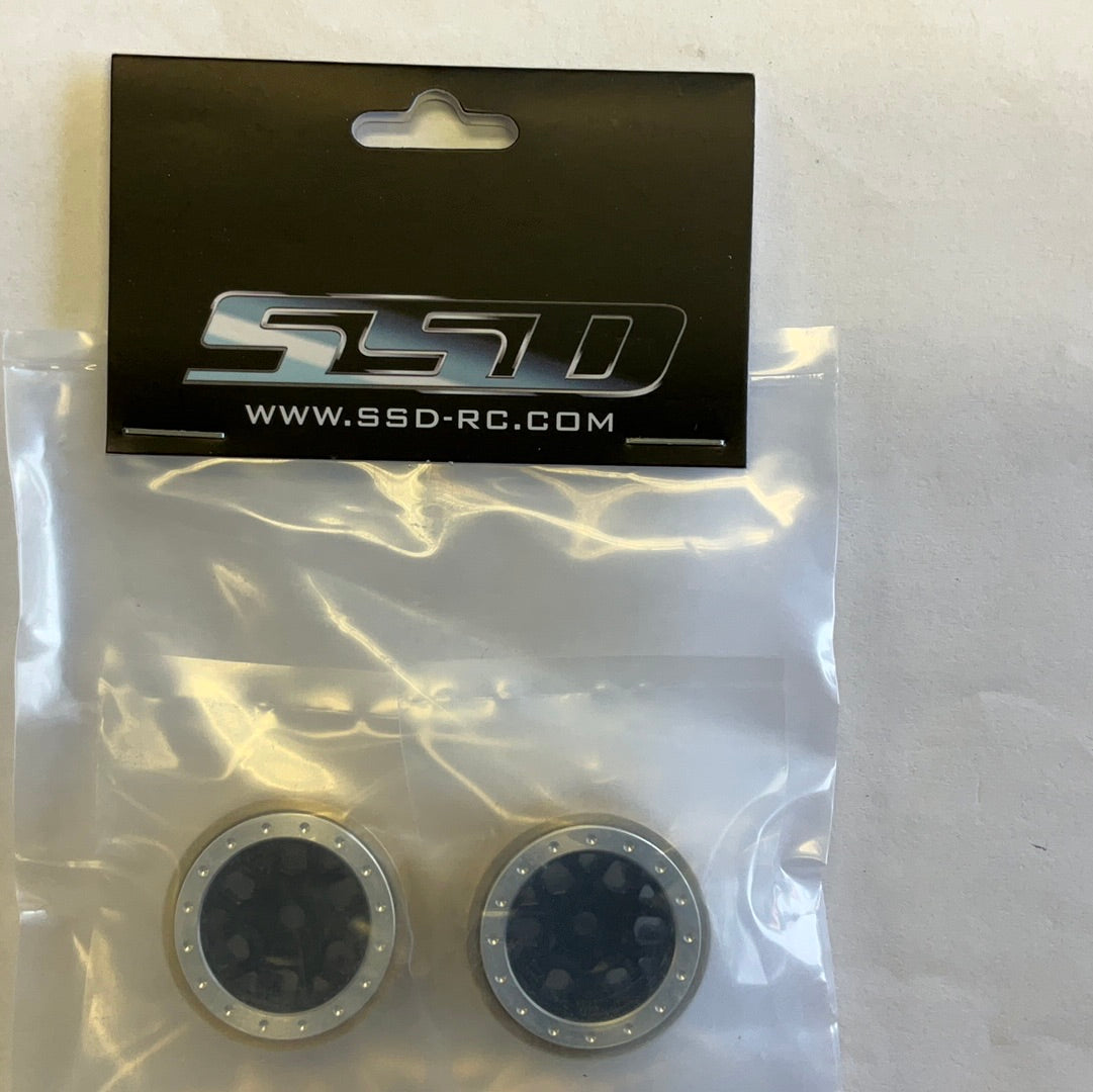 SSD RC 1.0” Boxer Aluminum/Brass Beadlock Wheels (Black) (2) (25g)