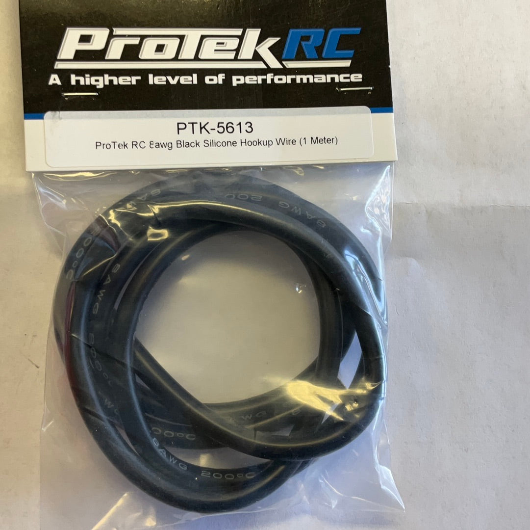 ProTek RC Silicone Hookup Wire (Black) (1 Meter) (8AWG)