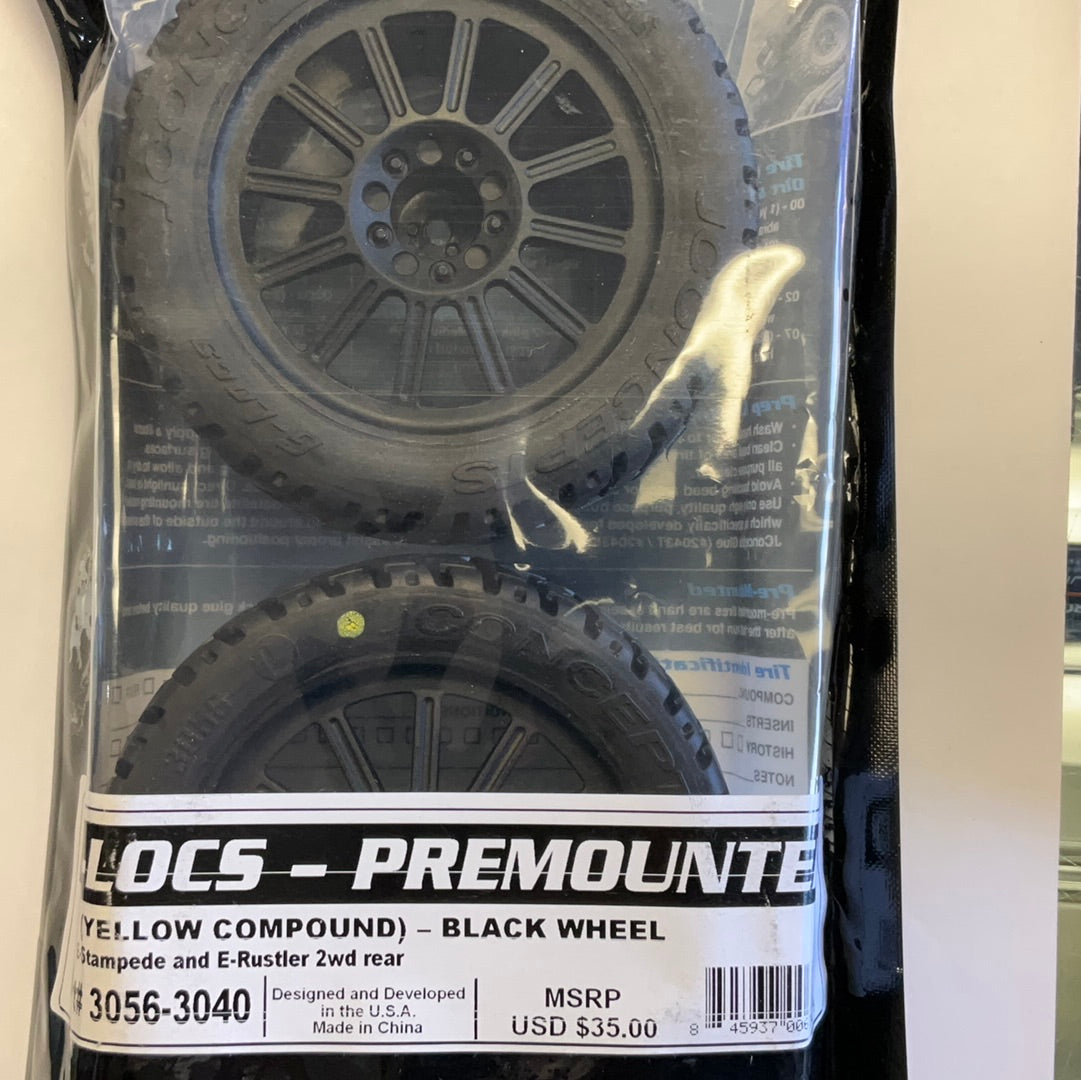 JConcepts G-LocsTire, Yellow Mnt 2.8 Blk Wheel:EST, ERU