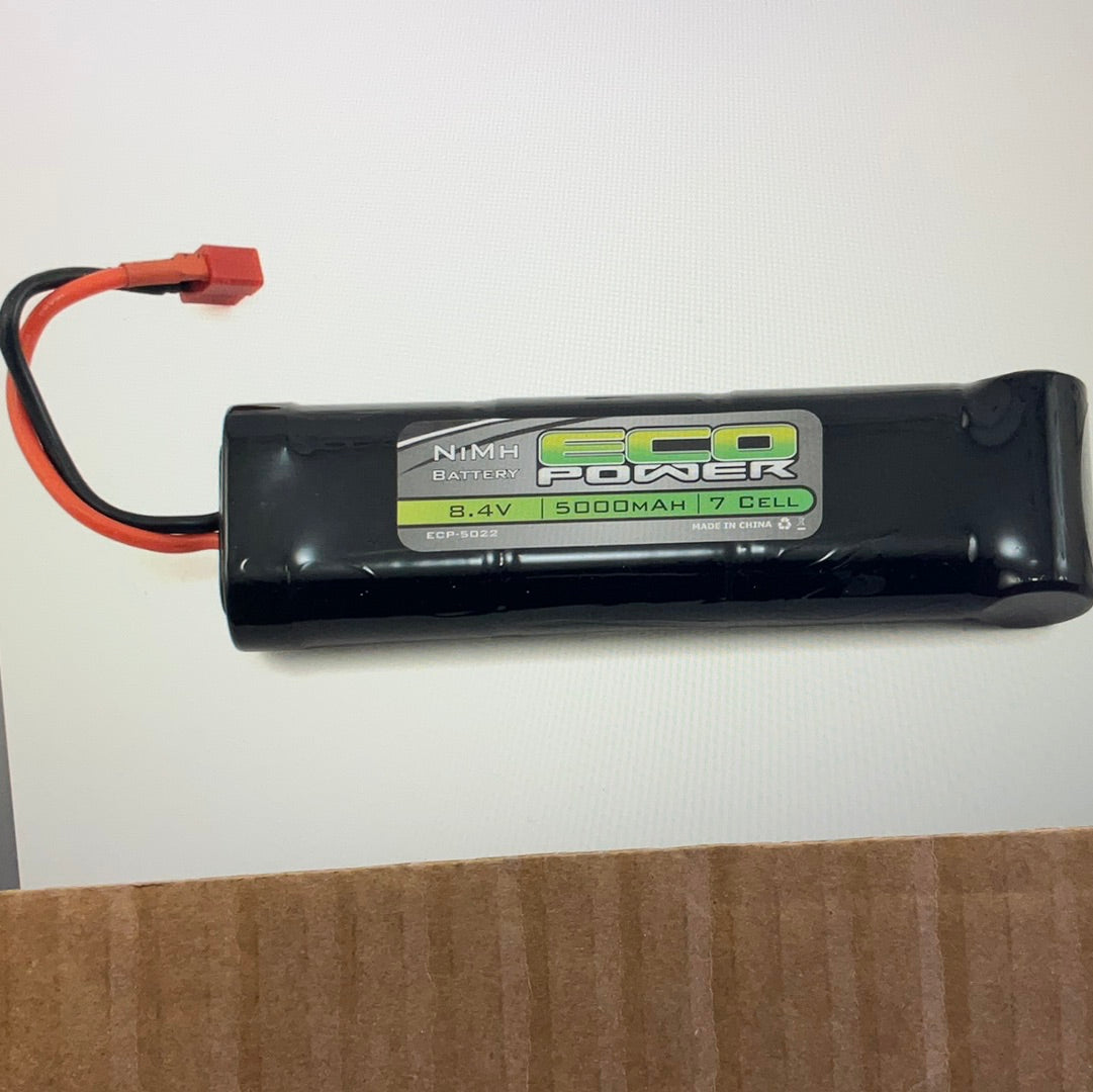 EcoPower 7-Cell NiMH Stick Pack Battery w/T-Style Connector (8.4V/5000mAh)