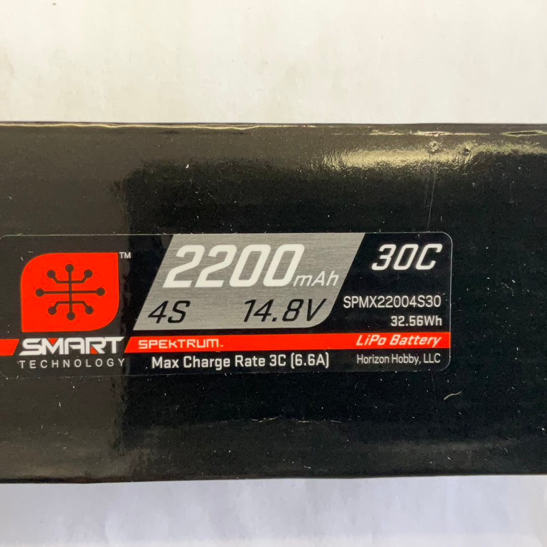 SPEKTRUM 14.8v 2200mAh 4S 30C Smart LiPo Battery: IC3